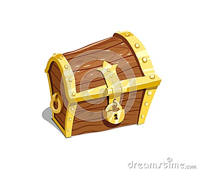 Vintage wooden chest for keep treasure vector Vector Illustration