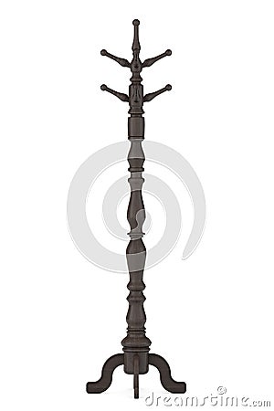 Vintage Wooden Coat Rack Stock Photo