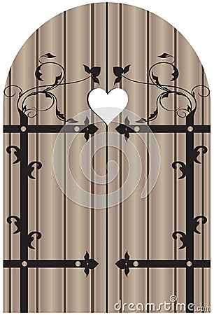 Vintage wooden door Vector Illustration