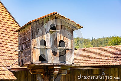 Vintage wooden dovecote Stock Photo