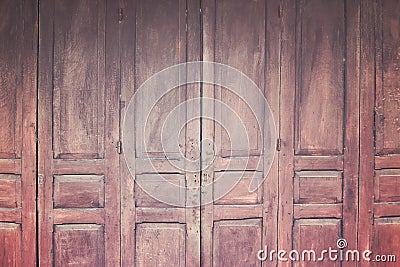 Vintage wooden folding door, retro style image Stock Photo