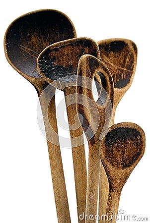 Vintage Wooden Spoons Stock Photo