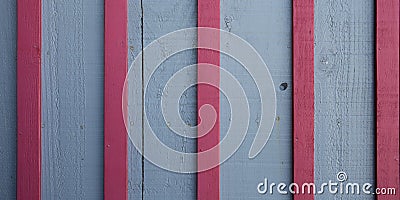 Vintage wooden striped painted wall texture grey rustic wood background gray with pink red stripes Stock Photo