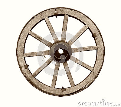 Vintage wooden wheel Stock Photo