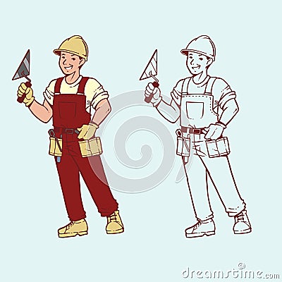 Vintage worker illustration Vector Illustration