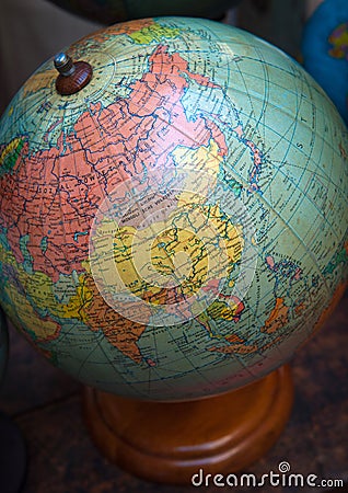 Vintage world globe, URSS and Middle East Stock Photo