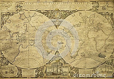 Vintage World Map Stock Photo