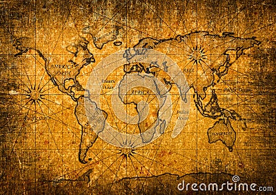 Vintage world map Stock Photo