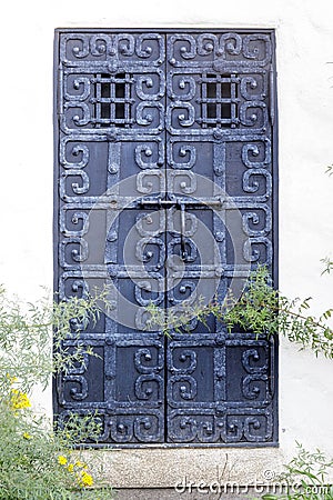 Vintage Wrought Iron Door Stock Photo