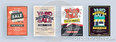 Vintage Yard Sale Flyer or Template Design. Stock Photo