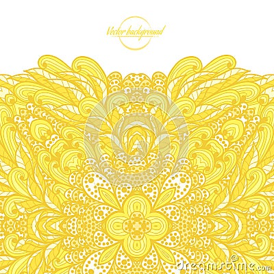 Vintage yellow greeting card Vector Illustration