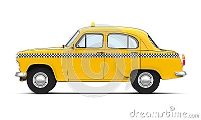 Vintage Yellow Taxi Stock Photo