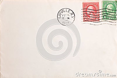 Vintage yellowed envelope Editorial Stock Photo