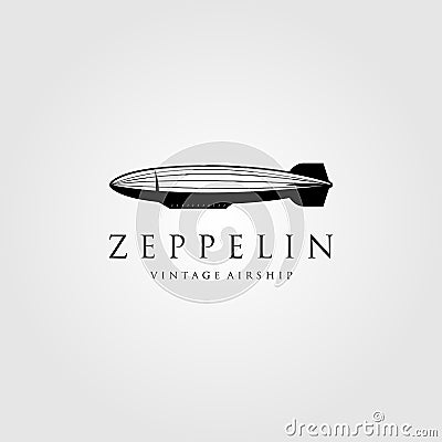 Vintage zeppelin airship logo vector illustration design Vector Illustration
