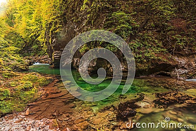 Vintgar gorge and green river,Bled,Triglav-Slovenia Stock Photo