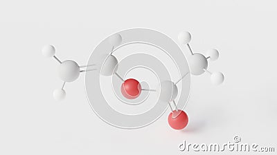 vinyl acetate molecule 3d, molecular structure, ball and stick model, structural chemical formula polymers Stock Photo