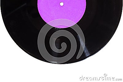 Vinyl disc with purple label Stock Photo