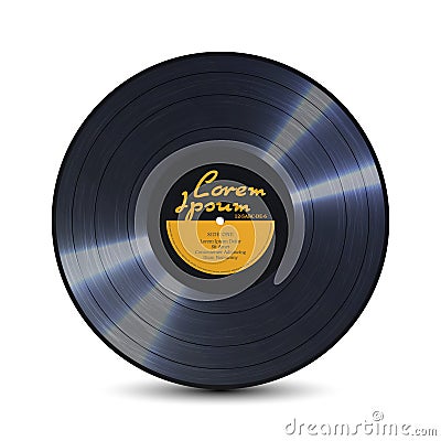 Vinyl Disc With Shiny Grooves. Old Retro Records. Isolated Vector Illustration. Vector Illustration