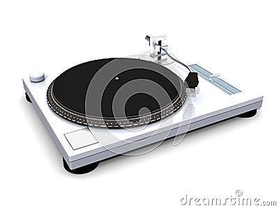 Vinyl dj turntable render Stock Photo