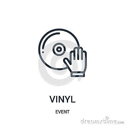vinyl icon vector from event collection. Thin line vinyl outline icon vector illustration Vector Illustration