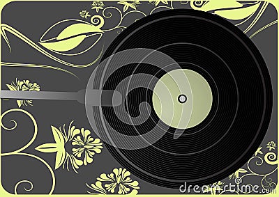 Vinyl player background Stock Photo