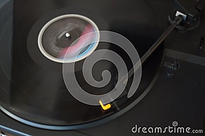 Vinyl player in detail. Stock Photo