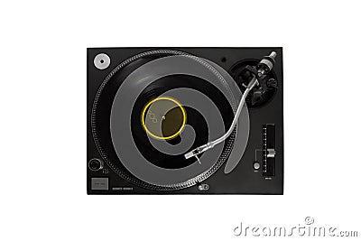 Vinyl player on white Stock Photo