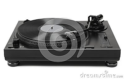 Vinyl player on white background Stock Photo