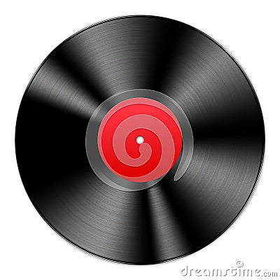 Vinyl longplay record illustration. record. Clipping path included.