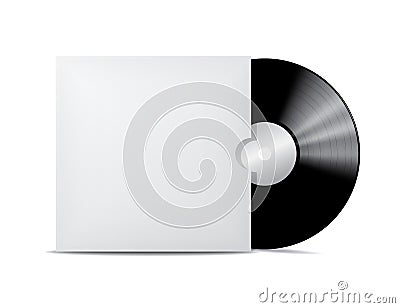 Vinyl record in blank cover envelope. Vector Illustration