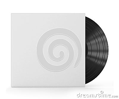 Vinyl record with blank cover Stock Photo