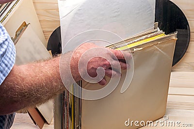 Vinyl record. Copy space for text. Stock Photo