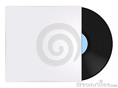 Vinyl record with cover Stock Photo