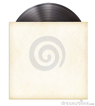 Vinyl record disc LP in paper sleeve Stock Photo