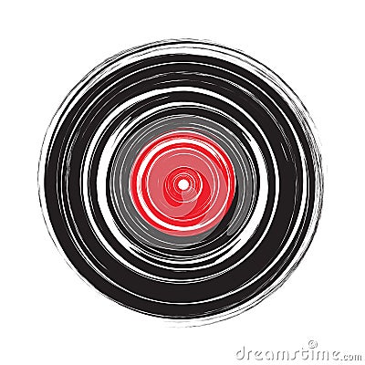 Vinyl record draw sketch vector Vector Illustration