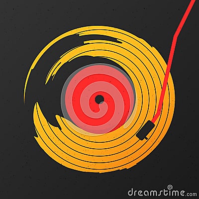 Vinyl record music abstract vector with black background graphic Vector Illustration