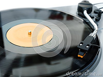 Vinyl record player and stylus Stock Photo