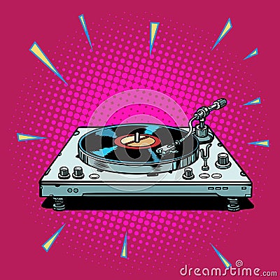 Vinyl record player Vector Illustration