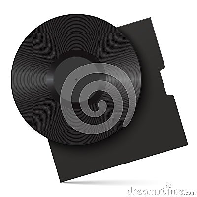 Vinyl record and sleeve cover. Vector Illustration