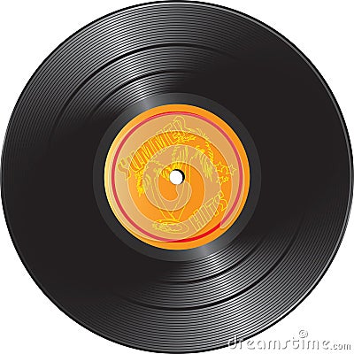 Vinyl record with summer hits Vector Illustration