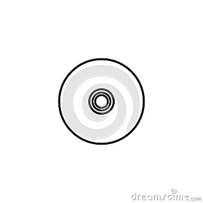 Vinyl record vector icon, compact CD disk, DVD disc gramophone record symbol Stock Photo