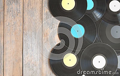 Vinyl records with space Stock Photo