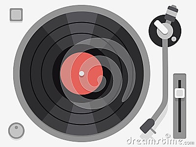 Vinyl turntable. Flat vector illustration Vector Illustration