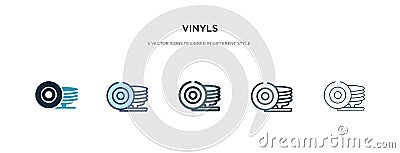 Vinyls icon in different style vector illustration. two colored and black vinyls vector icons designed in filled, outline, line Vector Illustration