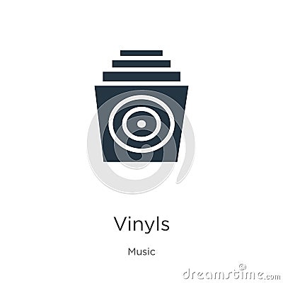 Vinyls icon vector. Trendy flat vinyls icon from music collection isolated on white background. Vector illustration can be used Vector Illustration