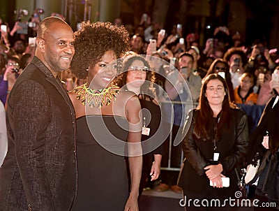 Viola Davis and Julius Tennon at `Widows` premiere Editorial Stock Photo