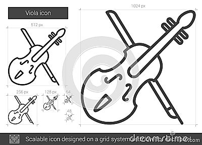 Viola line icon. Vector Illustration