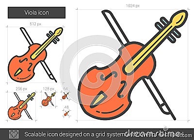 Viola line icon. Vector Illustration