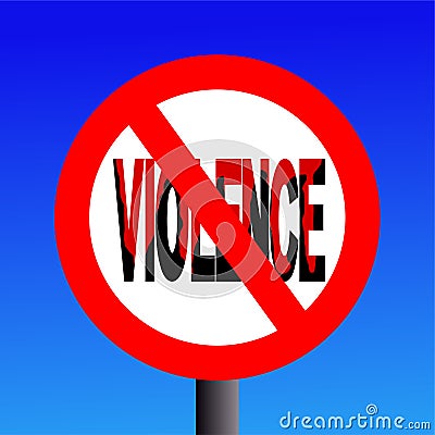 Violence prohibited sign Vector Illustration