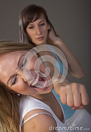 Violent face punch Stock Photo